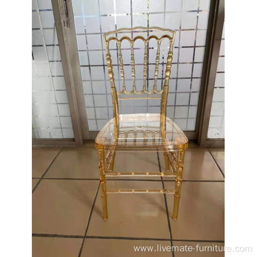 Wedding Banquet Event Plastic white gold chiavari chair